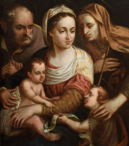 Holy Family - Italian school of the 16th century,  circle of G.B. Ramenghi, Bagnocavallo (Bologne, 1521-1601) - Paintings & Drawings Style Renaissance